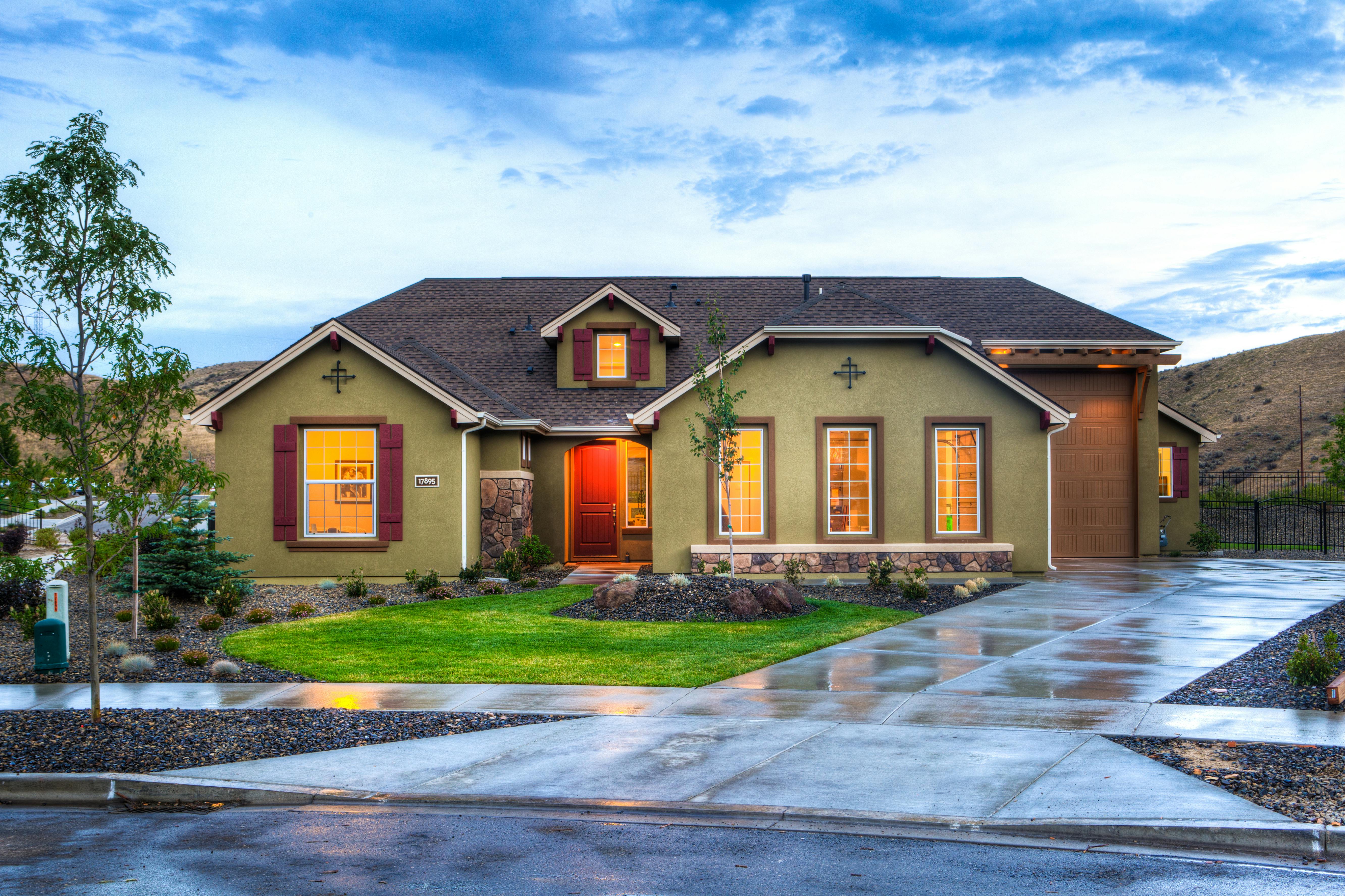 Luxury home at dusk